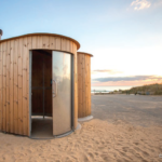 Healthmatic eco toilet on a beach