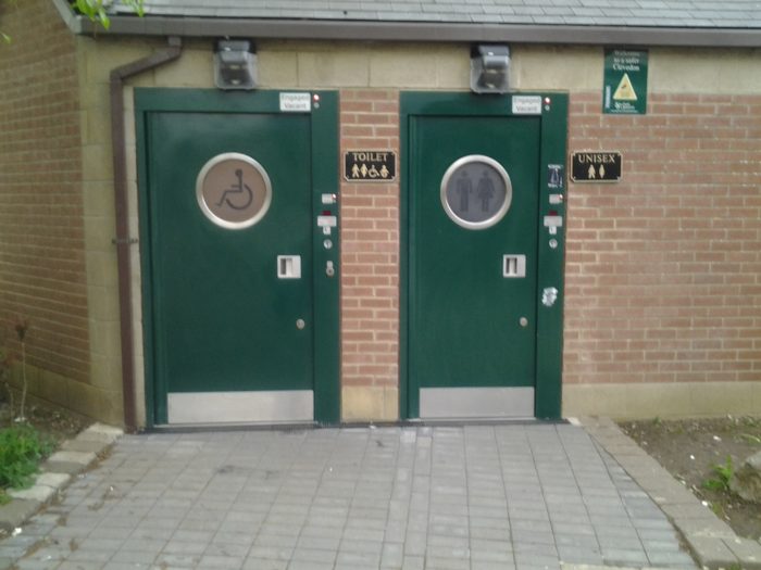 public toilet doors